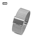 Edelstahl DW Uhren Band Mode Metall Milanese Mesh Ersatz Uhrenarmband Double-Press-Schließe Armband rundes Ende hängende Schnalle mit intelligentem Tischschalter, roher Ohr, solider Gurt