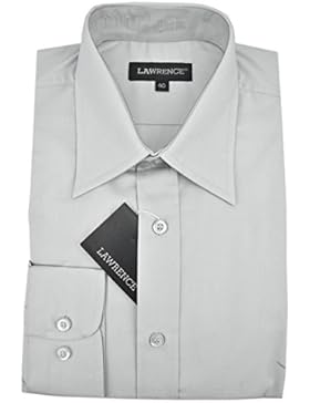 Camicia Uomo Classica Grigio Chiarissimo Popeline Collo Italiano