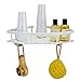 Produktbild GERUIKE Eckregal Dusche Dreieck Korb für Badezimmer Küche, Space Aluminium Rostfrei Lagerregal mit 2 Haken, Nail-Free Ohne Bohren SelbstklebendWeiß
