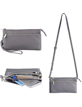 Befen Damen Leder Wristlet Clutch Wallet Crossbody Geldbörse, Mini Crossbody Tasche mit Kartensteckplätzen / Handschlaufe...