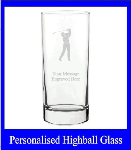 GOLF HIGH BALL TALL LONG GLASS HB6 IN SILK LINED GIFT BOX