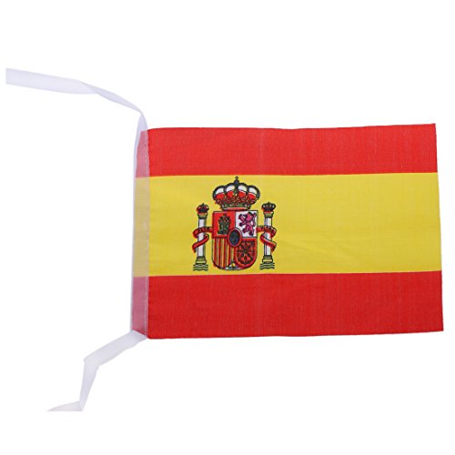 SODIAL(R) 3 m Pride Passion Party Spain Bunting Small Flag Accessory