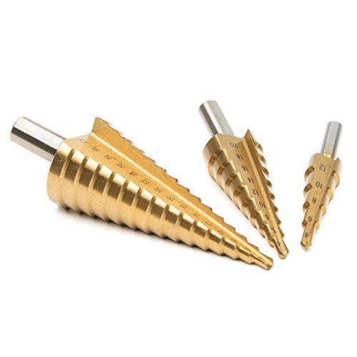 Fortag HSS Stufenbohrer Hex Shank Pagoda HSS-Stufenbohrer Schälbohrer Kegelbohrer Konusbohrer Schälbohrersatz Titanbeschichtet Boherset Schäl-Bohrer Senker Set 4-12 / 4-20 / 4-32mm - 3