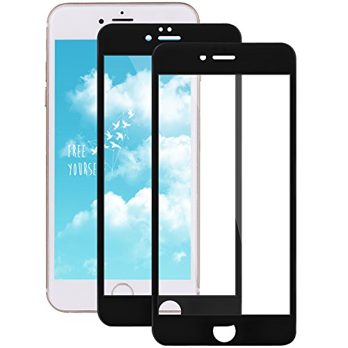 iPhone 7 Panzerglasfolie, ZXK CO 2 Stück Ultradünn 3D Full Screen 99% durchsichtiger Displayschutzfolie Panzerglas Schutzfolie Schutzglas 9H Hartglas für iPhone 7 - Schwarz 3D Round edge