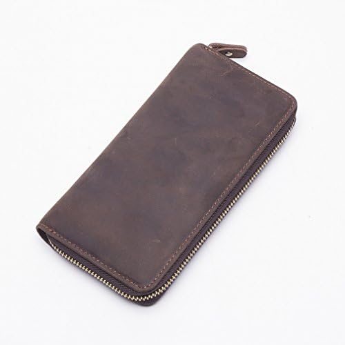 D wallet Fashion Retro Men Wallet Men'S Leisure Long Wallet Multi-Card Bit Wallet Hand Bag Hand Bag,Coffee