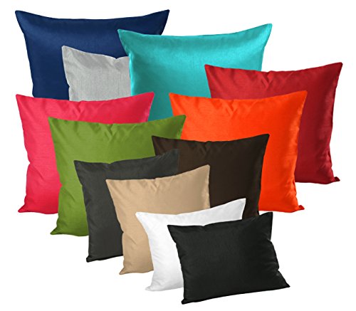 Kissenhülle Seidenglanz uni Kissenbezug Zierkissen Deko Kissen in 40×40 50×50 o. 60×60 cm Farbwahl #1322 (silber grau, 60×60) - 2