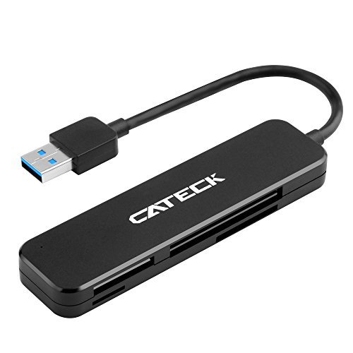 Cateck USB 3.0-Kartenleser mit 4 Slots für SDXC, SDHC, SD, CF, High-Speed CF (UDMA), MS, Micro SDXC, Micro SDHC, Micro SD