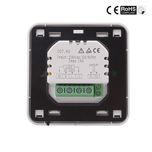 Digital Raumtemperaturregler Temperaturregler mit LCD Touchscreen Fußbodenheizung Heizung inkl. Bedienungsanleitung in deutsch und englisch (weiß) - 3
