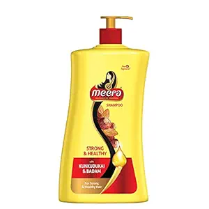 Meera Strong and Healthy Shampoo, With Goodness Of Kunkudukai and Badam, For Men And Women,1L