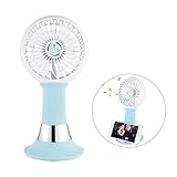 【Mode Aussehen】: Dieser kleine Fan ist in Mode, Hohe Qualität, integriertes Design, weiche Basis, sicher und non marking, verletzt nicht von Hand, mit einer festen Struktur, einfach zu tragen, einfacher Schalter. Drücke den Knopf kurz, das Alte und die Kinder lernen schnell.