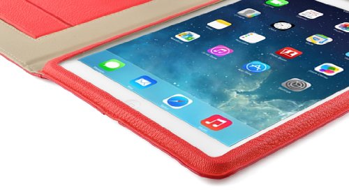 JAMMYLIZARD | LINCOLN Ledertasche Hülle für iPad Air 2013 (5. Generation), ROT - 4