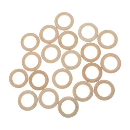 Gazechimp 20x Holzringe Holzring natur 3.5cm - 5