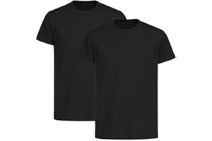KHIM Kids Adult Pack of 2 Plain PE T Shirts Boys Girls Active Wear Crew Neck T-Shirt Lightweight & Breathable Fabric Ideal for PE and School Uniform