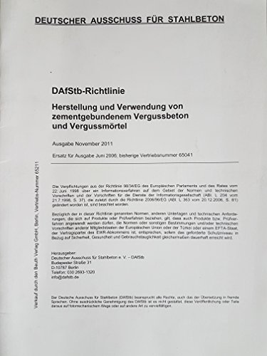 Preisvergleich Produktbild Herstellung und Verwendung von zementgebundenem Vergussbeton und Vergussmörtel