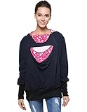 MODETREND Damen Tragejacke für Mama und Baby 3in1 Känguru Jacke Mutterschaft Kapuzen-Sweatshirt Multifunktions-Frauen-Strickjacke-Oberbekleidung Umstandsjacke - 2