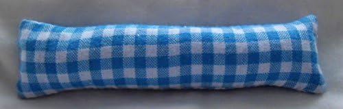 Check Pattern Print Bolster in Blue &amp; White 1/12th Scale