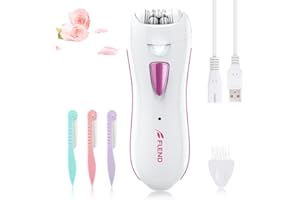 BUBBACARE Facial Epilators for Women, Facial Hair Remover with LED Light, Mini Rechargeable Face Epilator Including Eyebrow Trimmer for Facial, Armpit, Bikini and Leg