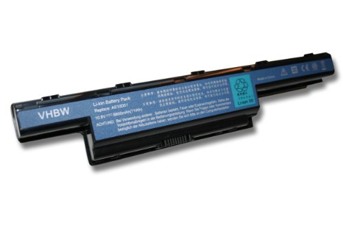 vhbw Akku 6600mAh für Notebook, Laptop Acer Aspire 5250, 5253, 5551, 7551G, u.a. wie31CR19/652, AS10D31, AS10D3E, AS10D41, AS10D61, AS10D71 etc.