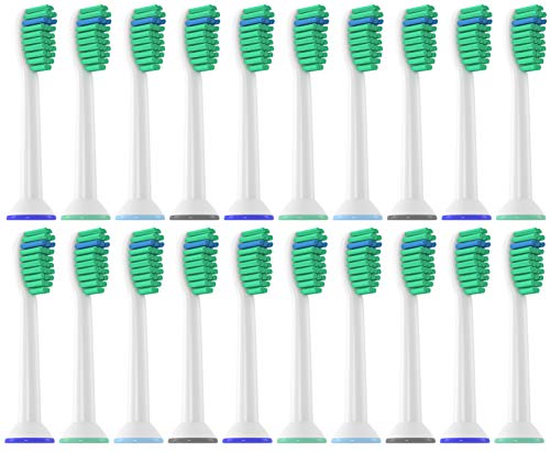 20 Cabezales de Recambio de Oliver James compatible con Philips Sonicare ProResults DiamondClean ProtectiveClean EasyClean FlexCare HealthyWhite HydroClean PowerUp Plaque Control Gum Health Essence+
