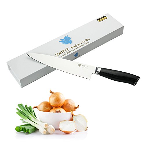 SWITYF VG-10 Hochwertige Japanische Stahl-Kochmesser ist ein Spezialmesser Das 205mm lang und mit hohen Kohlenstoffgehalt ist Das Micarta Handgriff wurde mit Verbundwerkstoff ergonimisch entwickelt Das Damaskus-Muster ist Wunderschön DDCK-TK