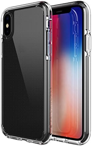Patchworks iPhone X Clear Case, [Lumina EX] Smudge-Free Back TPU Bumper Elastomer Air Pocket Corner Military Drop Protection Shockproof Protective Case for iPhone X/10 - Black Clear