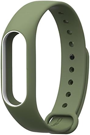 Yincol Smart Mi band 2 Replacement Bracelet Wrist Strap + Screen Protective Film Sets for Xiaomi Mi Band 2 Smartband Fitness Activity Tracker (Army Green-White)