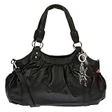 henkeltaschen braun ideal für den Alltag Kossberg Damen Henkeltasche Handtasche Schultertasche Bag Modell Alien (Schwarz)