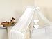 LUXURY BABY COT/BED CANOPY DRAPE-BIG 485cm MOSQUITO NET NURSERY BEDDING + HOLDER (White)
