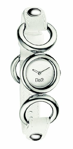 D&G Ladies Watch DW0408 BB with White Leather Strap and White Dial