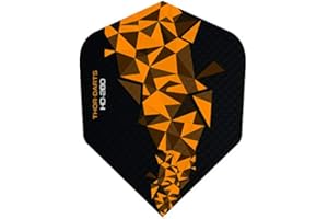 THOR-DARTS 30 x 150 Micron Ultra Strong Darts alette HD-280 F2 nero/arancione extra lunga (extra forte arancione 150 mic) (30)