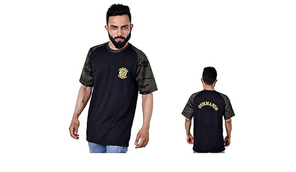Black cat Commando t-Shirt Indian Army 