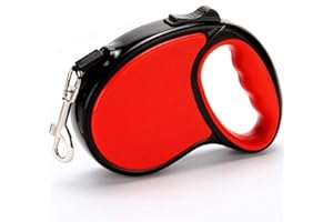 ANNA FLOWERS Guinzaglio Retrattile Allungabile per Cani Flessibile per Addestramento e Passeggiate, per Cani Piccoli, Medi e Grandi (5 Metri, Rosso) (rosso)