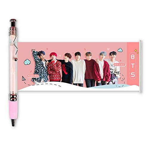 GOTH Perhk KPOP BTS BLACKPINK EXO GOT7 TWICE WANNA ONE Kugelschreiber Bangtan Boys Stationery Black Ink Gelstift mit niedlicher Foto-Neuheit Fans Geschenk(BTS-3)