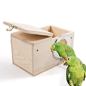 evomosa Bird Nests Pet Bird Wood Breeding Box (S??7.7 x 4.8 x 4.6 in??)