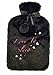 Kids Novelty Soft Brushed Fleece Covered Hotwater Bottle - Black