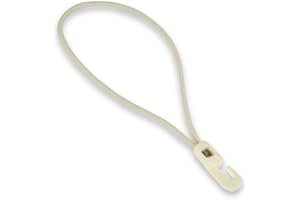 DREAMPRINT Camillas de lona de 25 piezas con mini ganchos de plástico con lazo 20cm 4mm Ø blanco 200mm