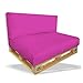 Produktbild Palettenkissen 2er Set - Sitzpolster 120x80x15cm + Rückenkissen 120x40x10cm Farbe Pinkrosa - In & Outdoor - Palettenpolster - Paletten Rattanmöbel Polster