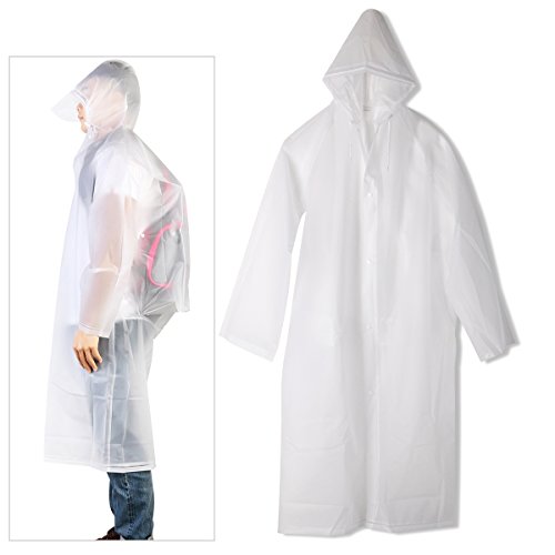 Preisvergleich Produktbild Tinksky wiederverwendbarer Regenponcho – Regenmantel für Erwachsene mit Ärmel und Aufbewahrungstasche für Regenschutz