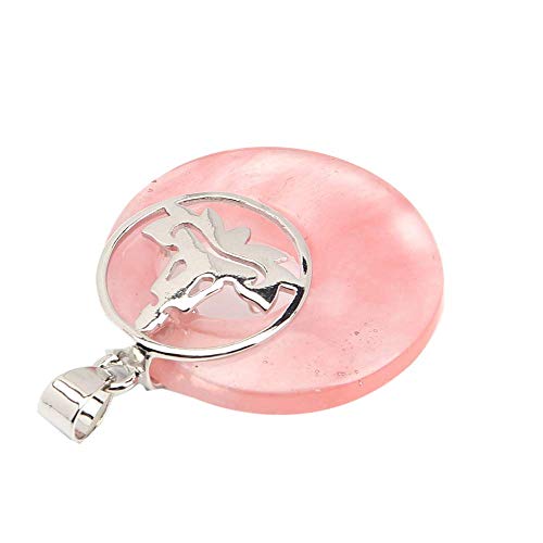 Purmy Mujer Collares Collares Hombre Turmalina De Sandia Árbol de la Vida Collares Quartz,Cristal Collares Quartz Piedra curativa Chakra Crystals,Las Mejores Joyas de Cristal para Hombres de Mujeres