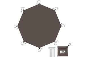 HIDEWALKER Grand Tapis de Tente de Camping Polyvalente Etanche Bâches de Sol Ultralight Tente Empreinte Tarp pour Hamac Pique-Nique Randonnée Trekking (Marron Quadrangulaire, 4.1x4.1m)