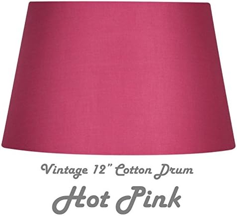 HOT Pink Hard Lined Shade Complete with Reversible Gimbal to Fit Table & Floor Lamps or Ceiling Rose. Free Adaptor Included to Fit All Lamp Sizes BC SBC ES SES (12" Drum)
