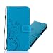 Produktbild Samsung Galaxy S8 Plus Hülle, Samsung Galaxy S8 Plus Schutzhülle, Alfort Carving Lederhülle Fashion Design Premium PU Leder Hohe Qualität Tasche Case Cover Kasten Abdeckung Wallet für Samsung Galaxy S8 Plus 6.2" Smartphone Funktion Standfunktion Unterstützte Telefone und Magnetverschluss mit Schmetterling ( Blau )