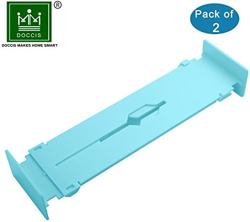 DOCCIS Premium Adjustable Kitchen Drawer Dividers and Closet Organizer Updated Version Super Strong (Blue, 2 PCS)