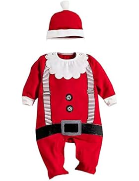 YCHENG Baby Jungen Mädchen Overalls Strampler Weihnachten Kostüm Bekleidungssets mit Hat