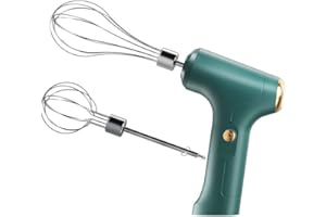 SAGASAVE Frusta elettrica, frusta elettrica portatile, ricaricabile tramite USB, frusta per uova, frusta, miscelazione, budino (verde)