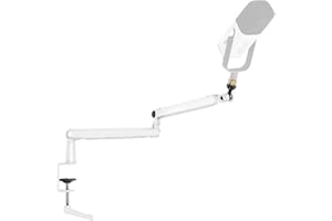 FIFINE Brazo de micrófono, soporte de micrófono con clip de micrófono, adaptador de tornillo, gestión de cables, para podcast, streaming, juegos, estudio