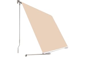 SmartSun Toldo Exterior Balcón Enrollable 200 x 245cm Beige - Estructura de Aluminio - Lona Poliéster con Tratamiento Protector UV y Repelente al Agua - Regulable en inclinación - Manivela