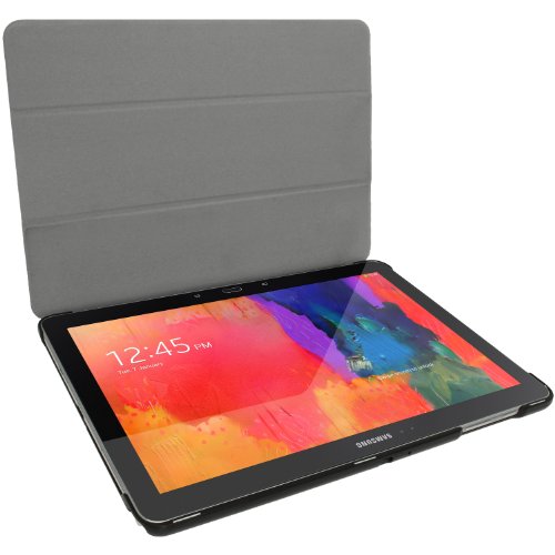 igadgitz Schwarz PU Ledertasche Hülle Smart Cover für Samsung Galaxy NotePRO 12.2″ SM-P900 mit Multi Winkelbetrachtung Stand + Auto Sleep/Wake + Displayschutzfolie - 3