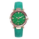 Luckhome Armbanduhr Für Damen Herren Uhr Armband Frauen Mit Lederarmband Geschäfts Klassisch Analog Quarz Dünn Luxus Elegant Vansvar Casual Lederband Starry Sky Watch Analoge