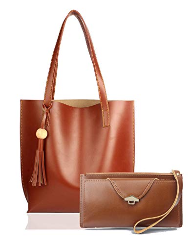 Mammon Women's Synthetic Shoulder Bag and Clutch Wallet Combo (Tan)